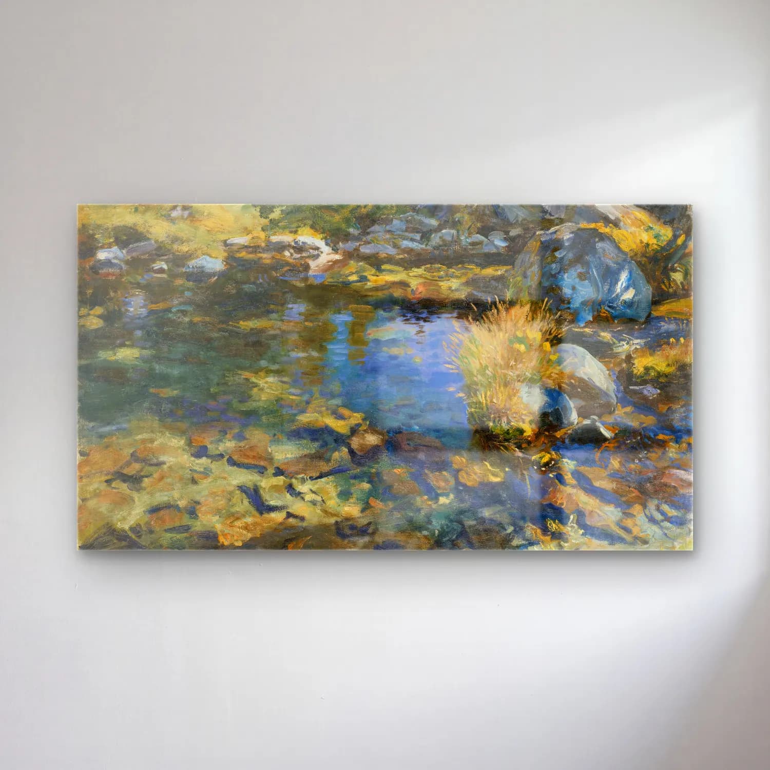 John Singer Sargent – Alpine Pool cam tablo — John Singer Sargent – Alpine Pool — empresyonist kırda nehir