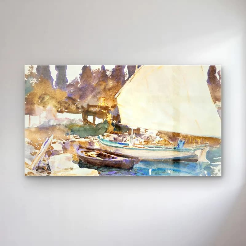 John Singer Sargent – Boats cam tablo — John Singer Sargent – Boats — suluboya liman ve tekneler