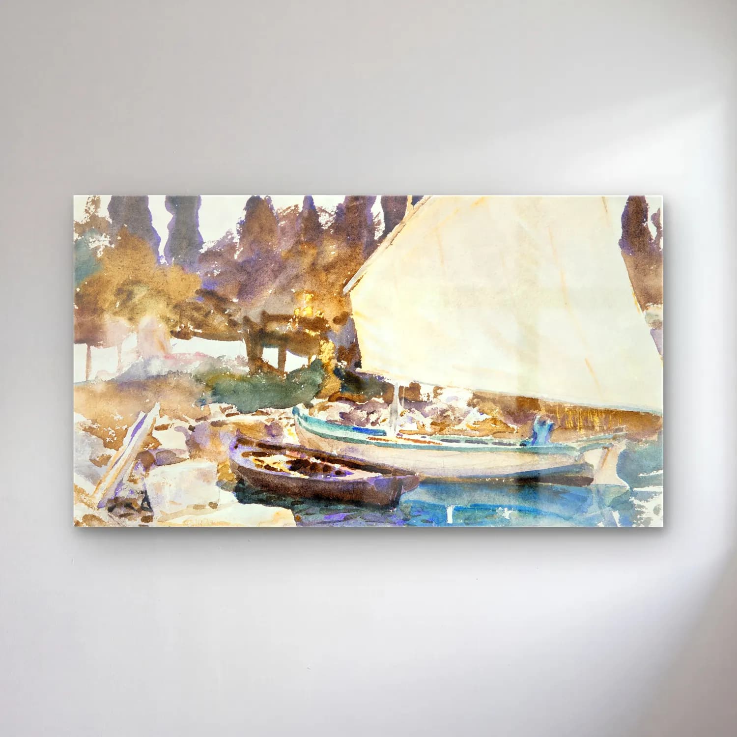 John Singer Sargent – Boats cam tablo — John Singer Sargent – Boats — suluboya liman ve tekneler