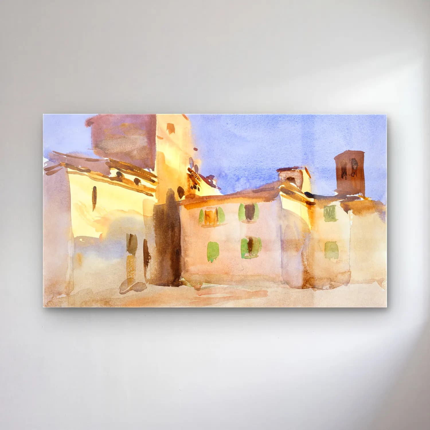 John Singer Sargent – Borgo San Lorenzo cam tablo — John Singer Sargent – Borgo San Lorenzo — suluboya köy sokağı