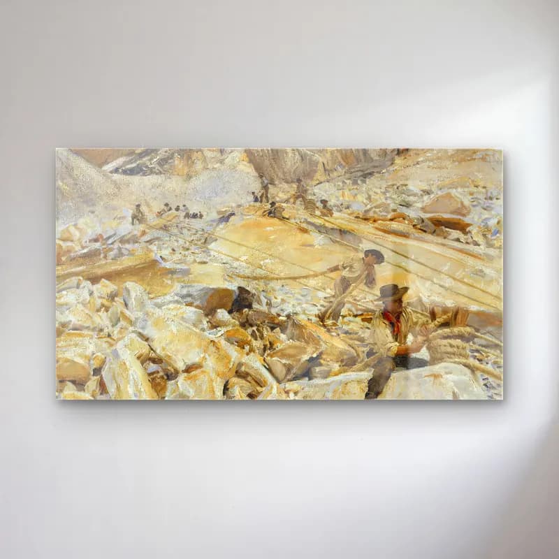 John Singer Sargent – Bringing Down Marble from the Quarries to Carrara cam tablo — John Singer Sargent – Bringing Down Marble from the Quarries to Carrara — empresyonist mermer doku