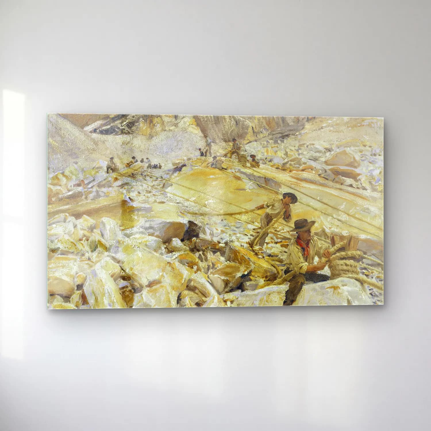 John Singer Sargent – Bringing Down Marble from the Quarries to Carrara cam tablo — sol açıdan görünüm