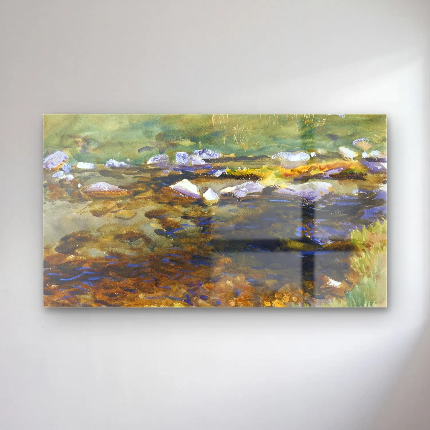 John Singer Sargent – Brook and Meadow cam tablo — John Singer Sargent – Brook and Meadow — suluboya kırda nehir