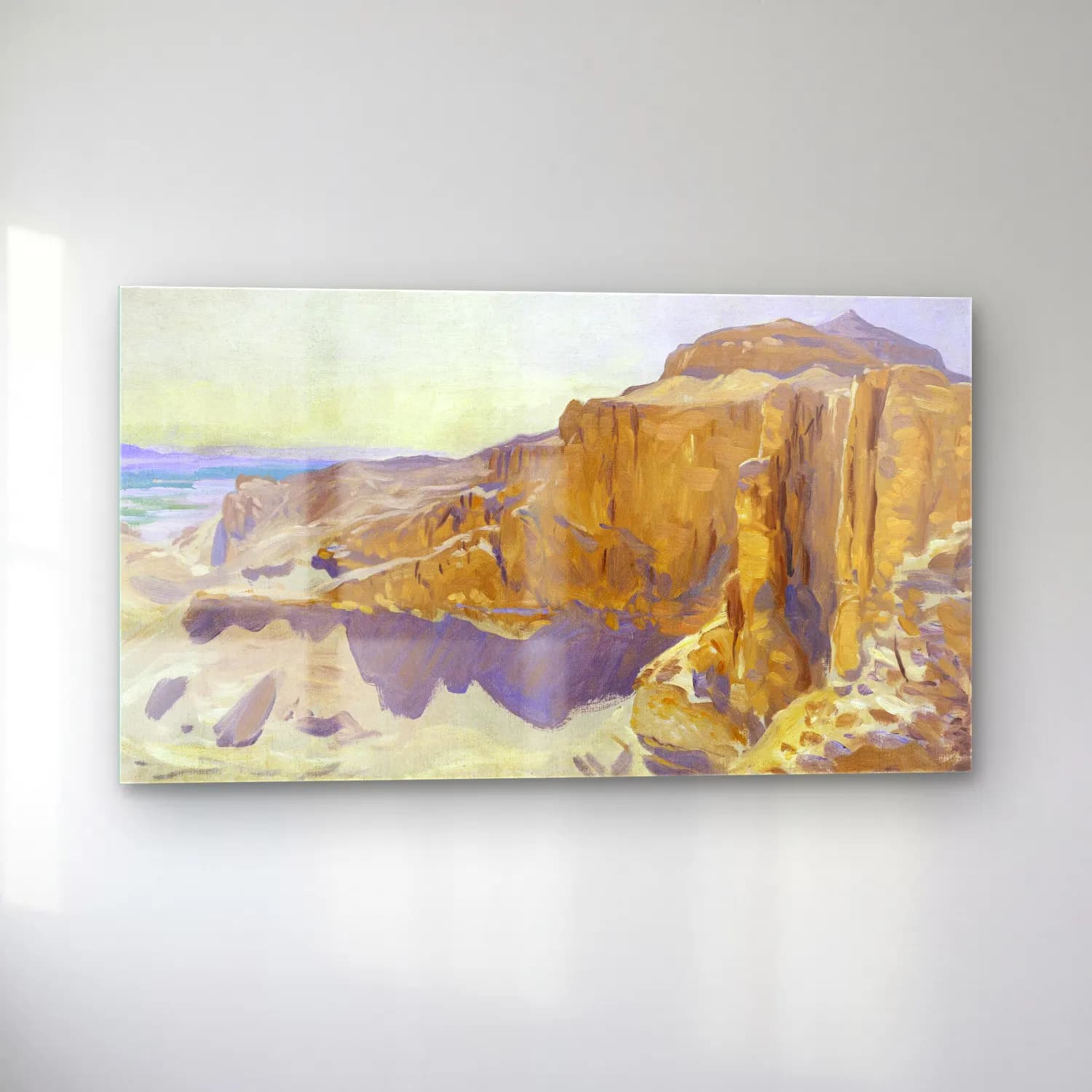 John Singer Sargent – Cliffs at Deir el Bahri, Egypt cam tablo — sol açıdan görünüm