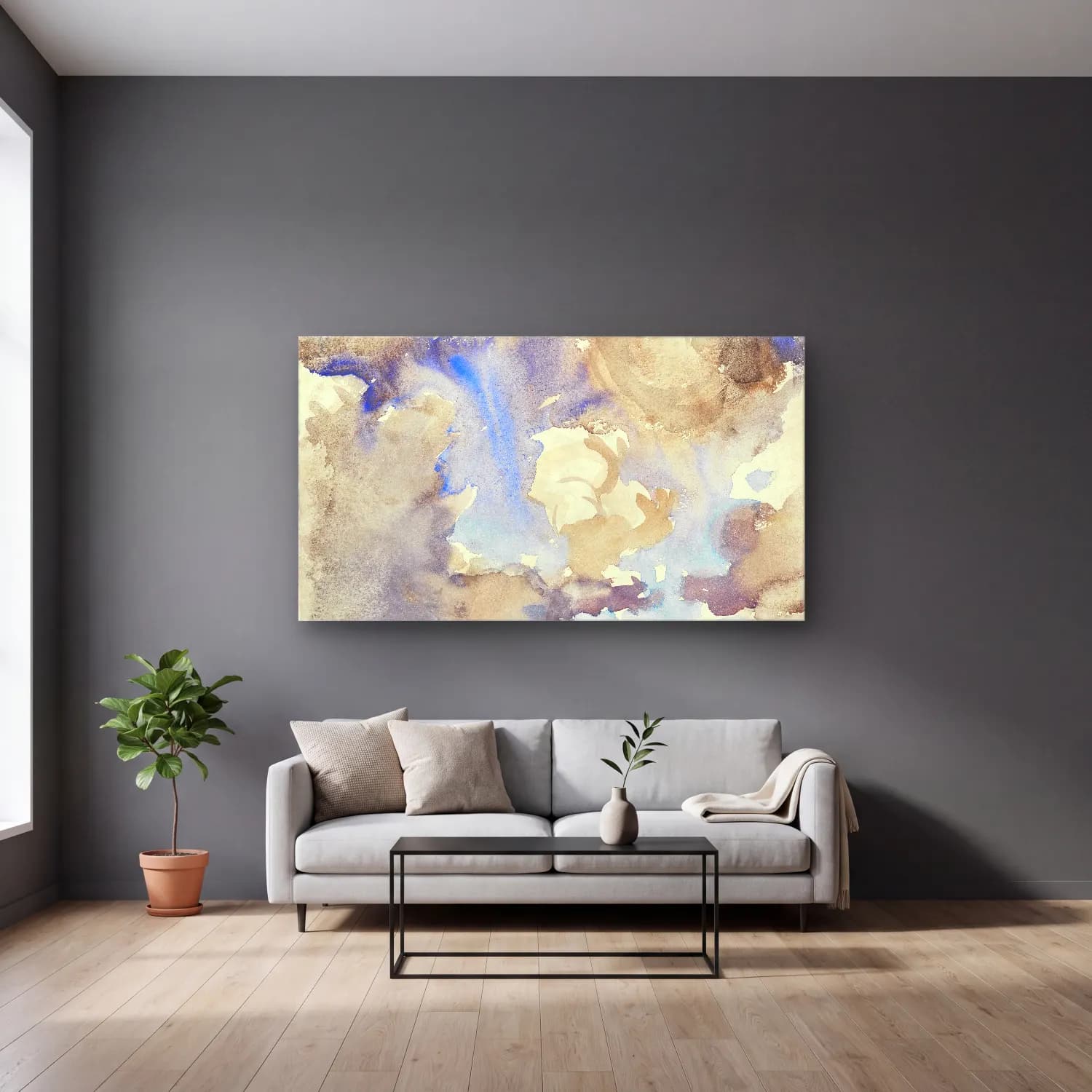 John Singer Sargent – Clouds cam tablo — gri duvarlı salonda