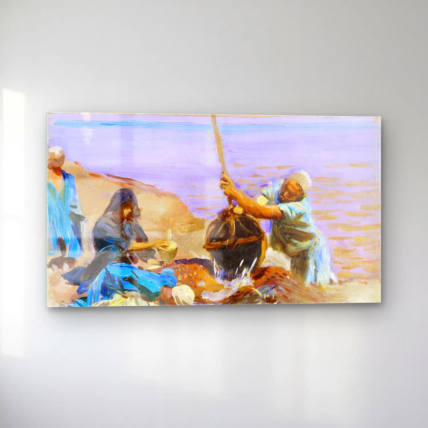 John Singer Sargent – Egyptians Raising Water from the Nile cam tablo — sol açıdan görünüm