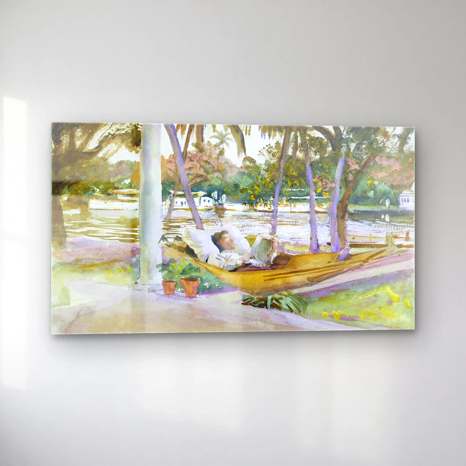 John Singer Sargent – Figure in Hammock, Florida cam tablo — sol açıdan görünüm