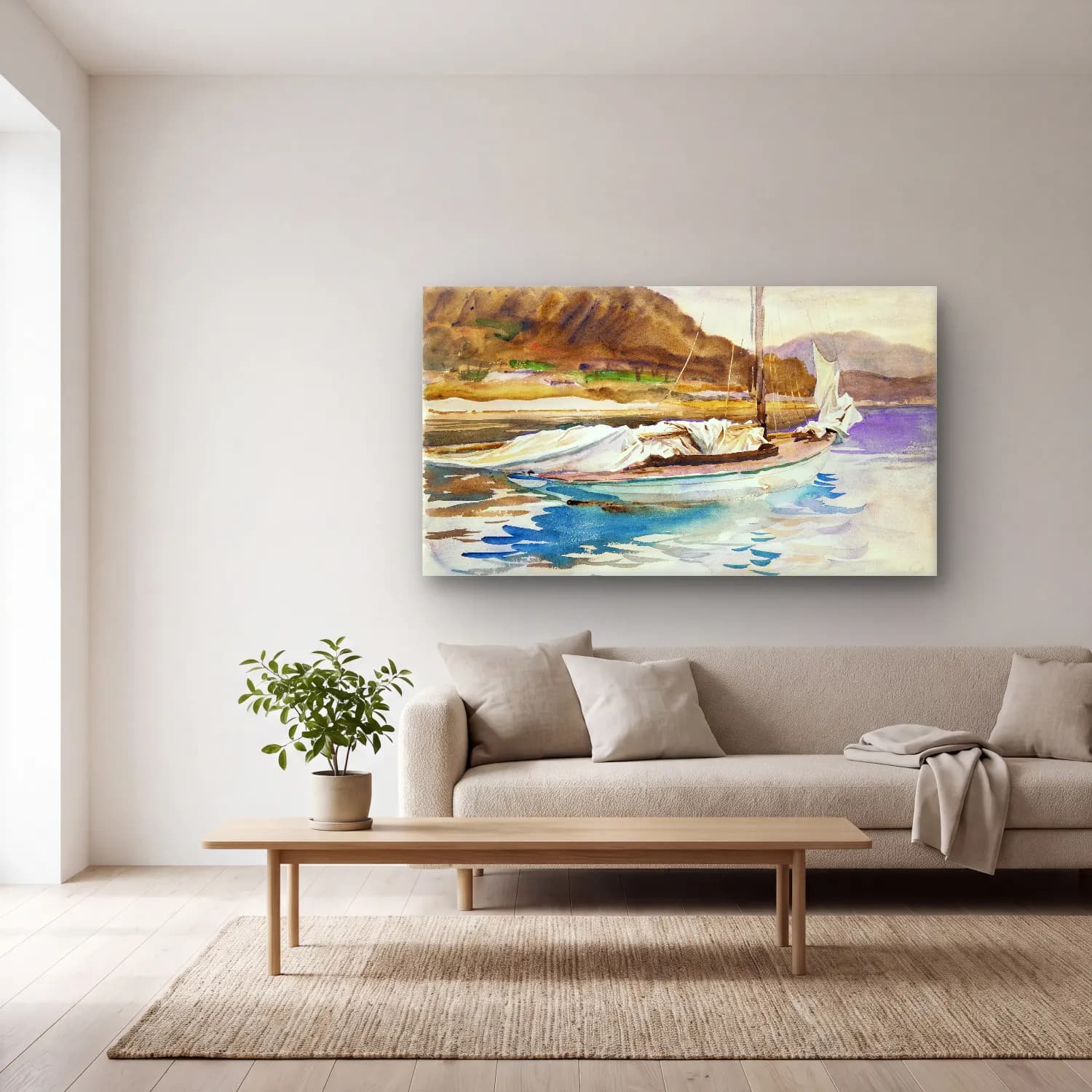 John Singer Sargent – Idle Sails cam tablo — açık renk salonda