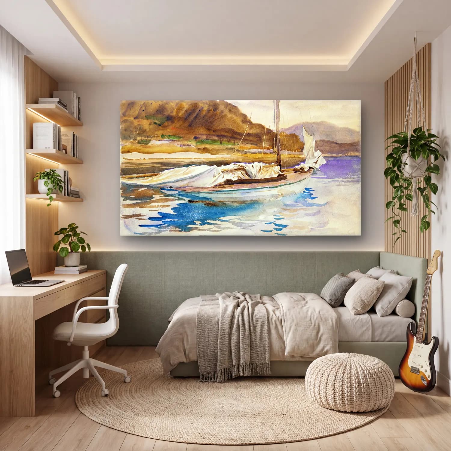 John Singer Sargent – Idle Sails cam tablo — genç odasında