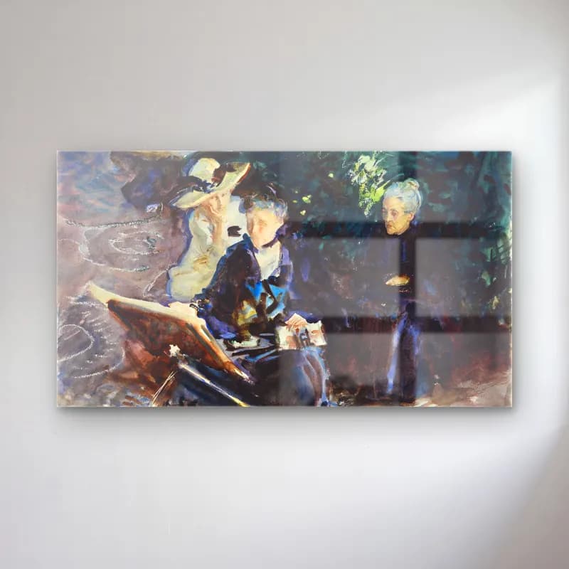 John Singer Sargent – In the Generalife cam tablo — John Singer Sargent – In the Generalife — empresyonist kitap okuyan kadın