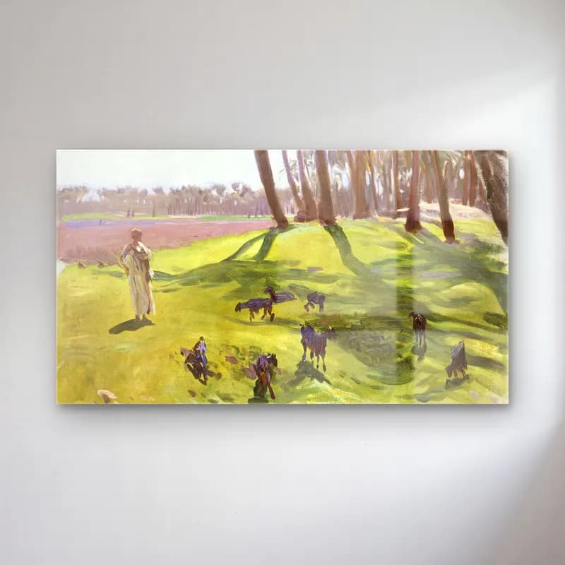 John Singer Sargent – Landscape with Goatherd cam tablo — John Singer Sargent – Landscape with Goatherd — empresyonist atlı
