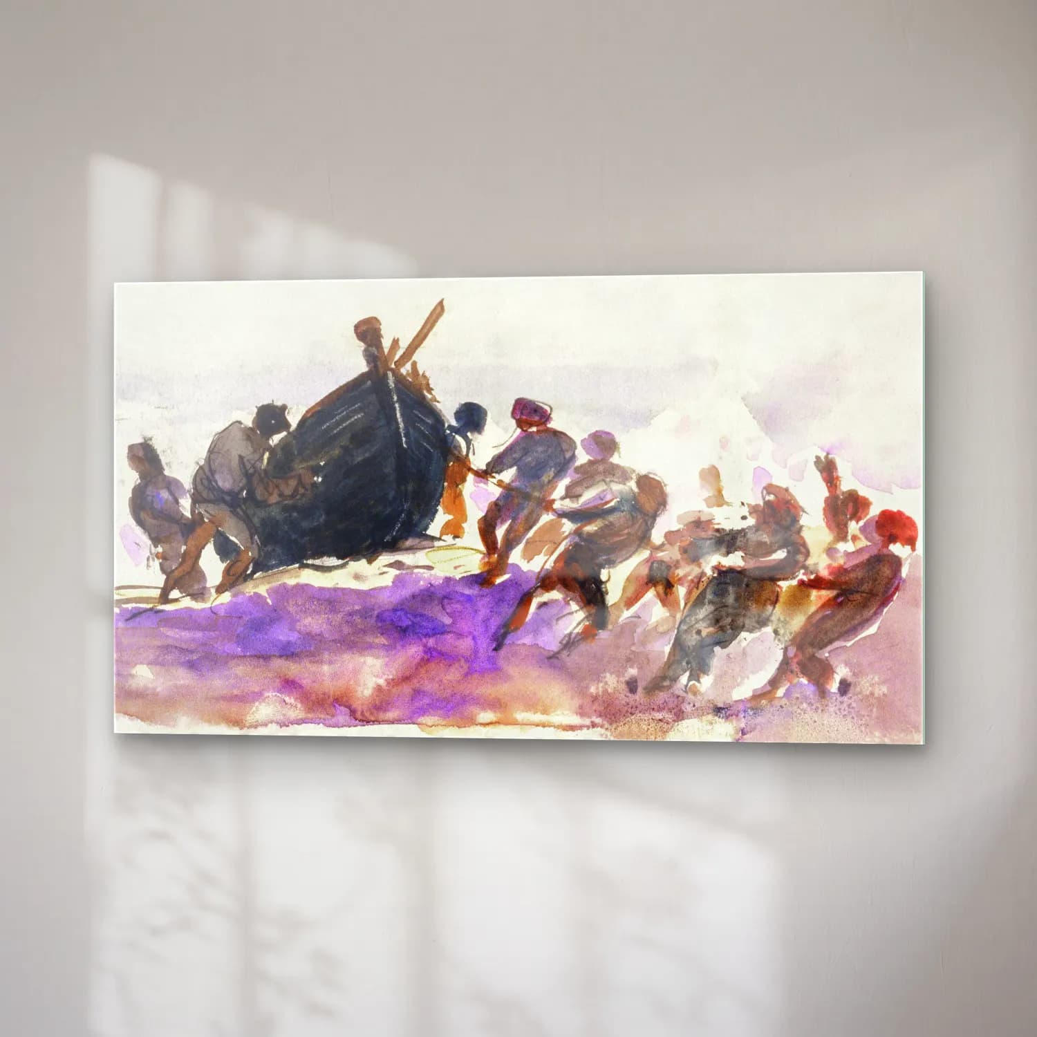 John Singer Sargent – Men Hauling Lifeboat Ashore from scrapbook cam tablo — sağ açıdan görünüm