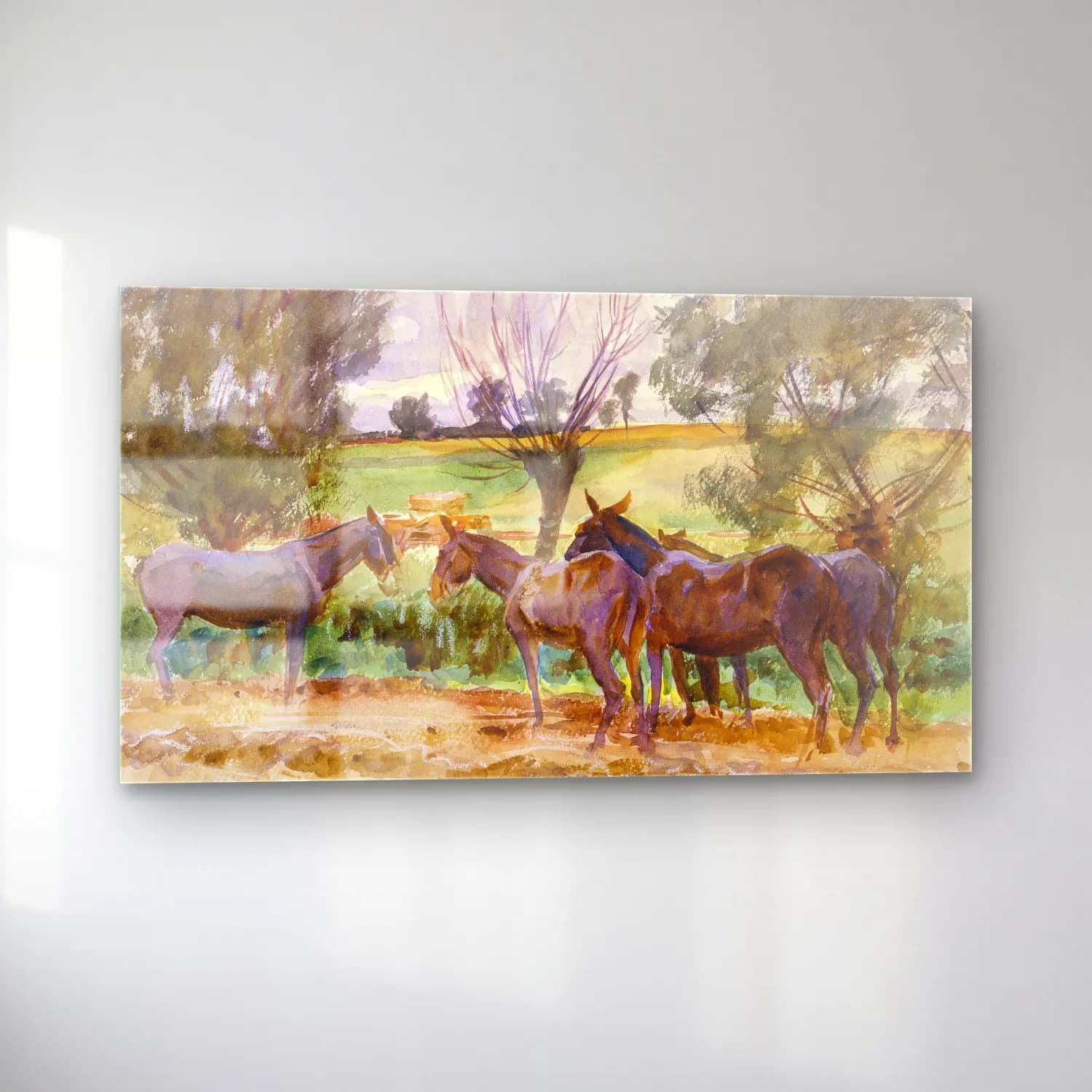 John Singer Sargent – Mules Drawing cam tablo — sol açıdan görünüm