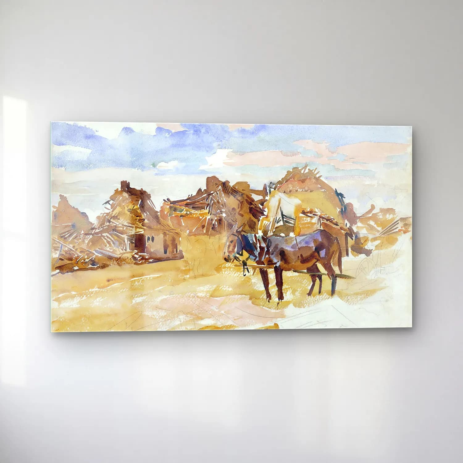 John Singer Sargent – Mules and Ruins September cam tablo — sol açıdan görünüm