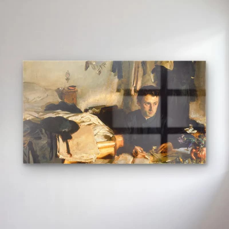 John Singer Sargent – Padre Sebastian cam tablo — John Singer Sargent – Padre Sebastian — empresyonist kitap okuyan kadın