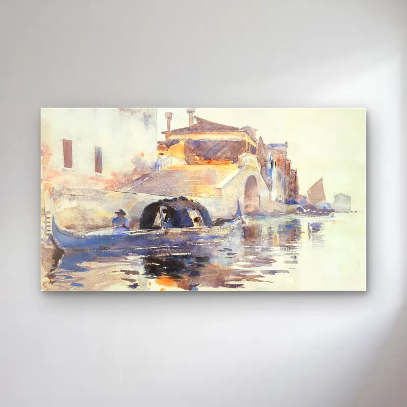 John Singer Sargent – Ponte Panada, Fondamenta Nuove, Venice cam tablo — John Singer Sargent – Ponte Panada, Fondamenta Nuove, Venice — suluboya venedik kanalları