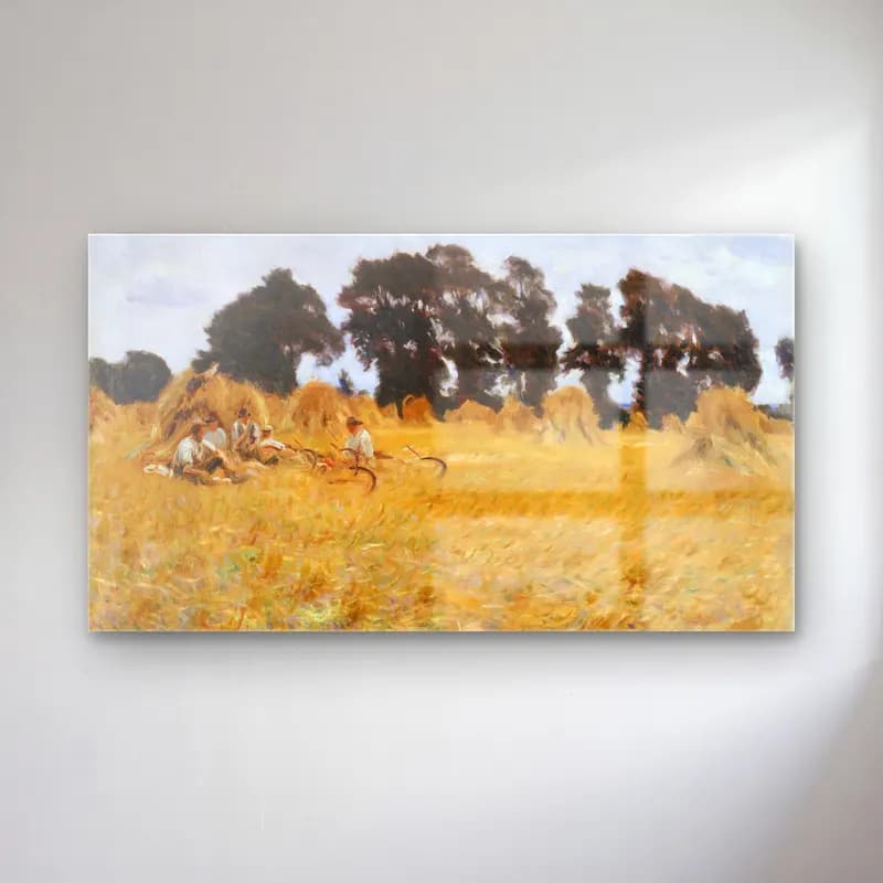 John Singer Sargent – Reapers Resting in a Wheat Field cam tablo — John Singer Sargent – Reapers Resting in a Wheat Field — empresyonist buğday tarlası