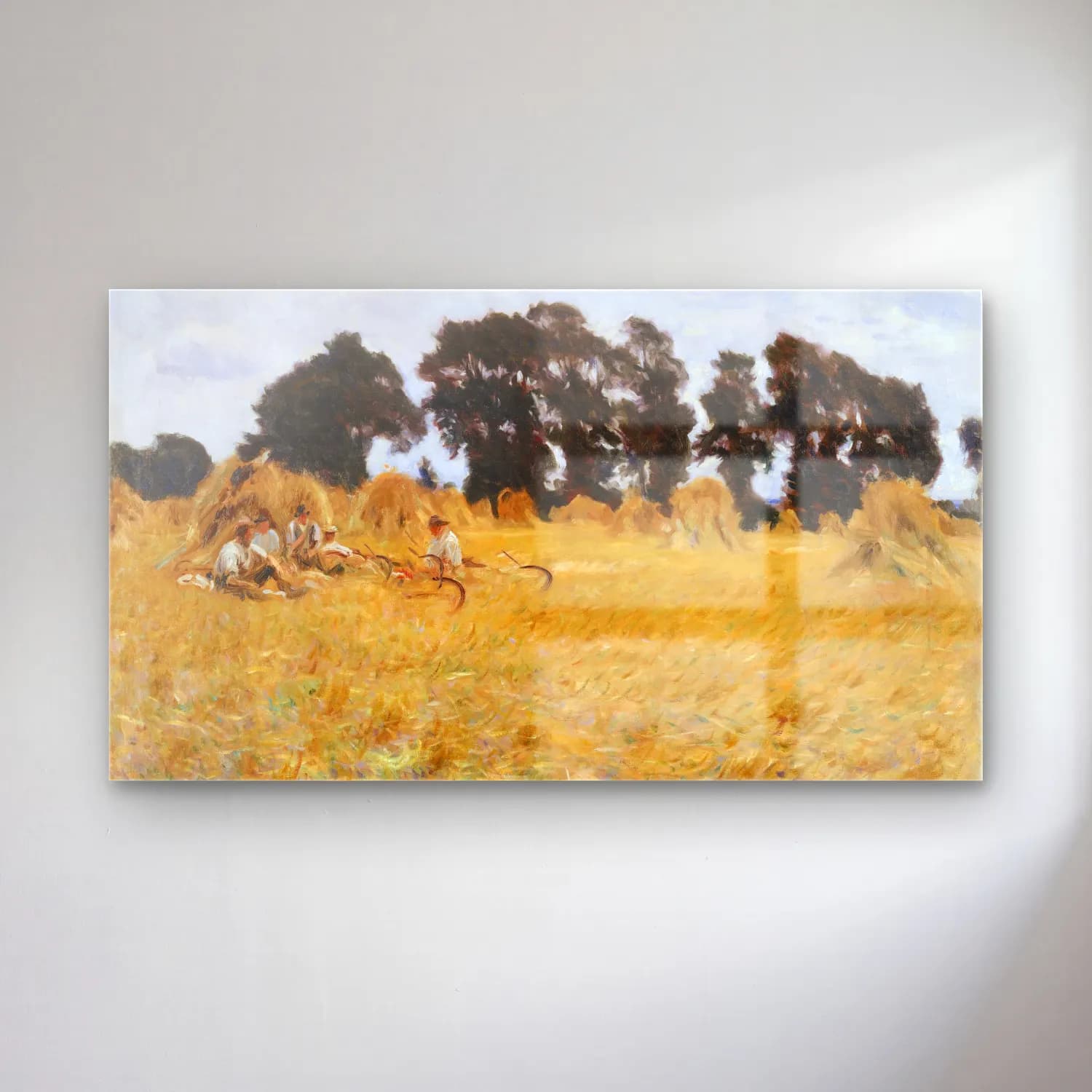John Singer Sargent – Reapers Resting in a Wheat Field cam tablo — John Singer Sargent – Reapers Resting in a Wheat Field — empresyonist buğday tarlası