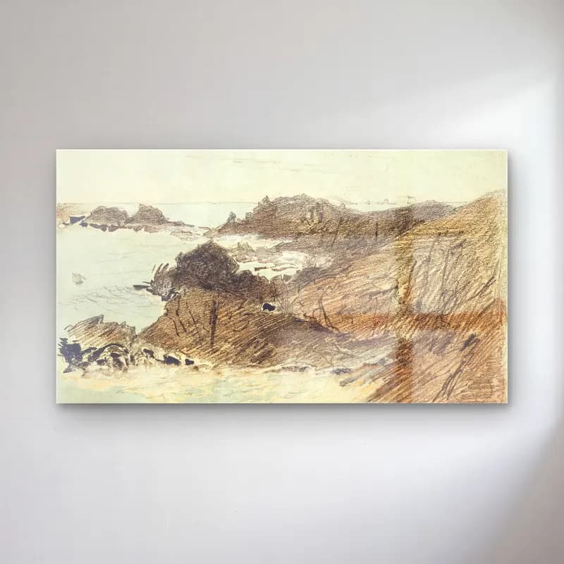 John Singer Sargent – Rocky Coast cam tablo — John Singer Sargent – Rocky Coast — suluboya dalgalı sahil