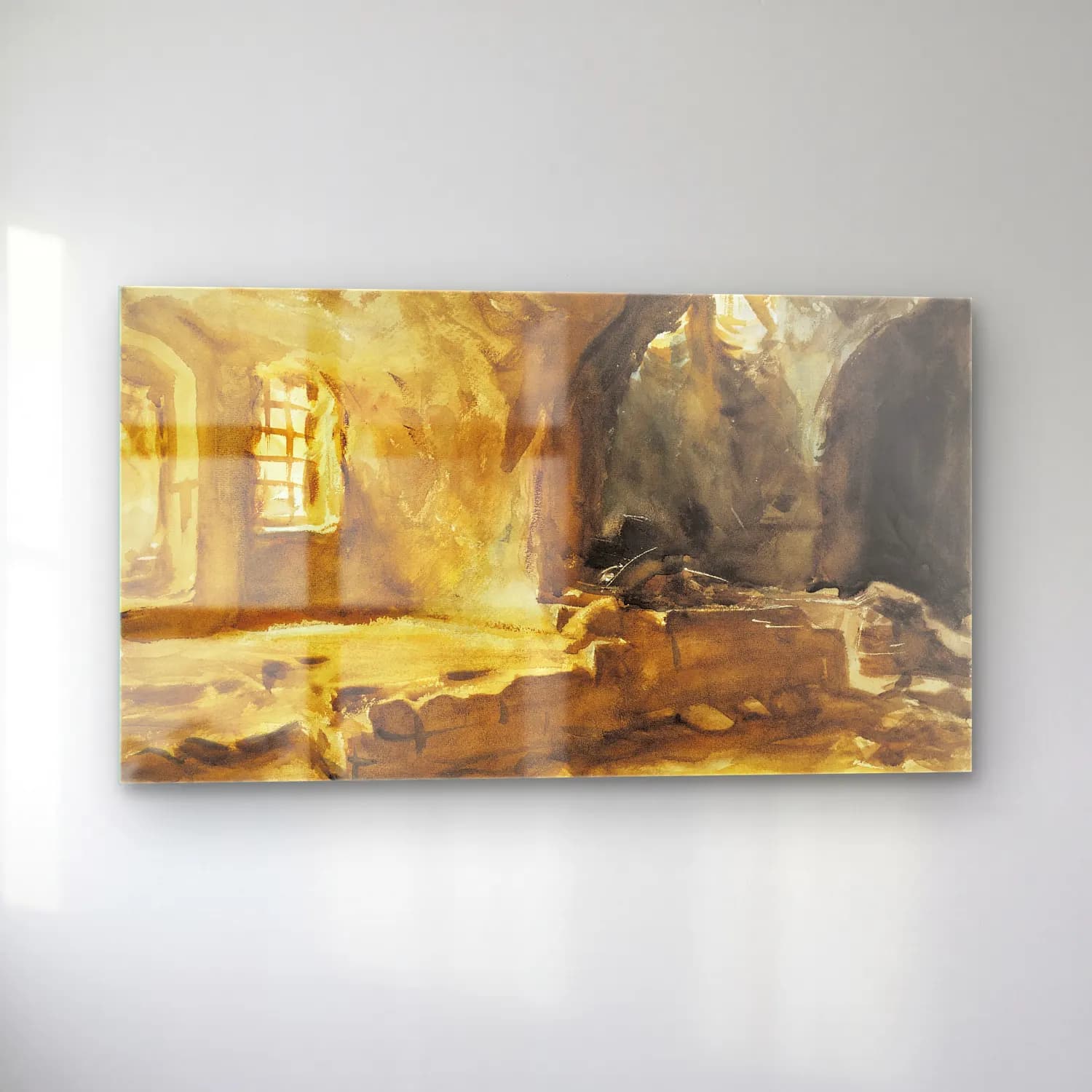 John Singer Sargent – Ruined Cellar—Arras cam tablo — sol açıdan görünüm