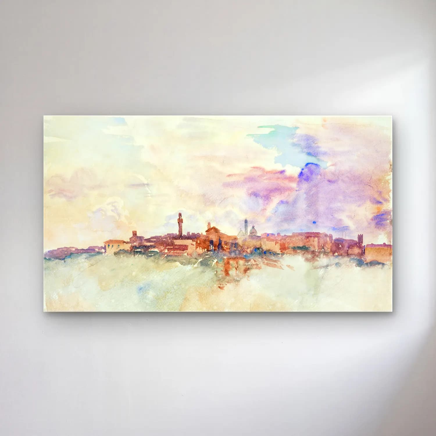John Singer Sargent – Siena cam tablo — John Singer Sargent – Siena — suluboya akdeniz sahil kasabası