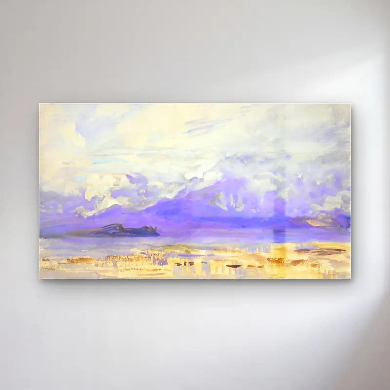 John Singer Sargent – Sirmione cam tablo — John Singer Sargent – Sirmione — suluboya göl ve dağlar