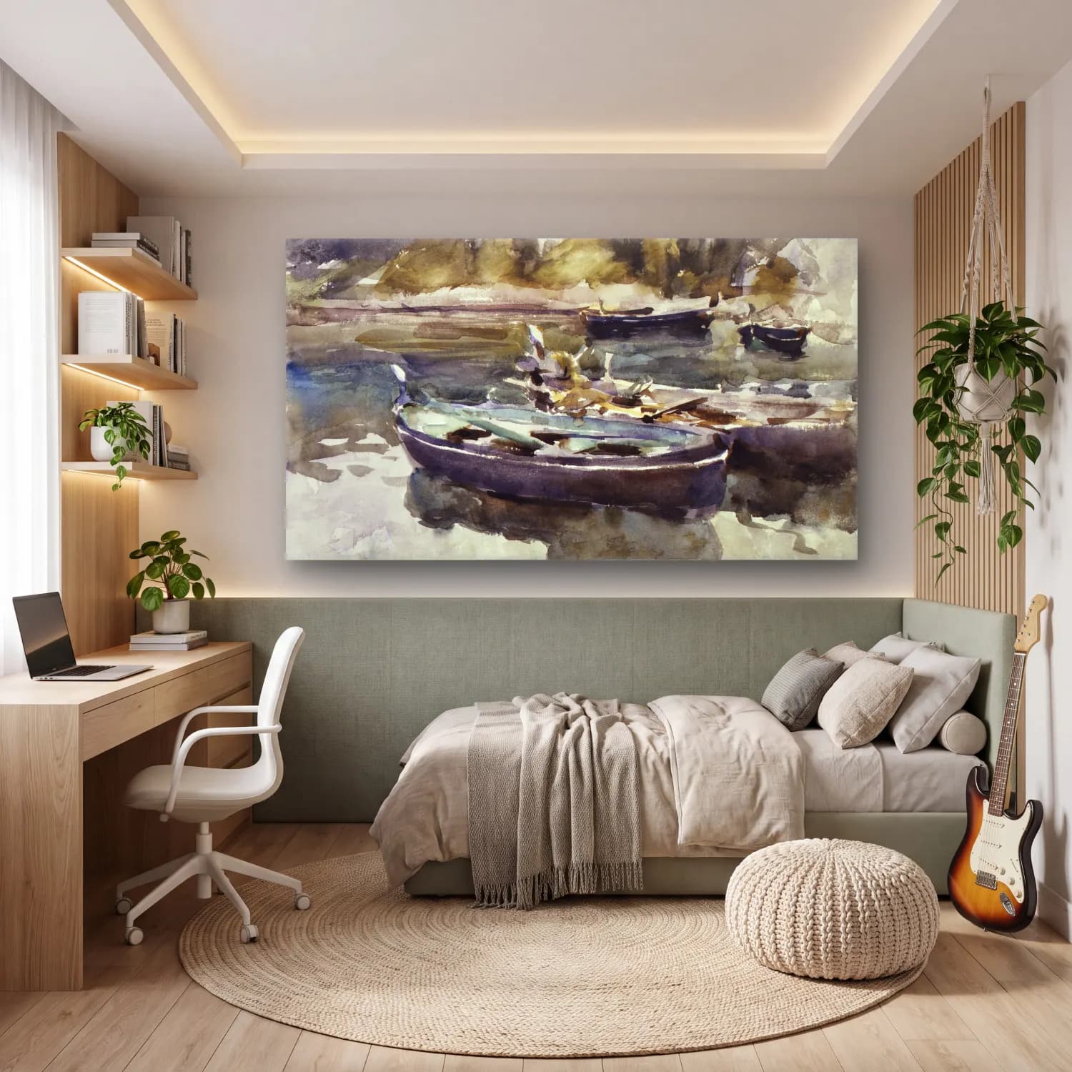 John Singer Sargent – Small Boats cam tablo — genç odasında