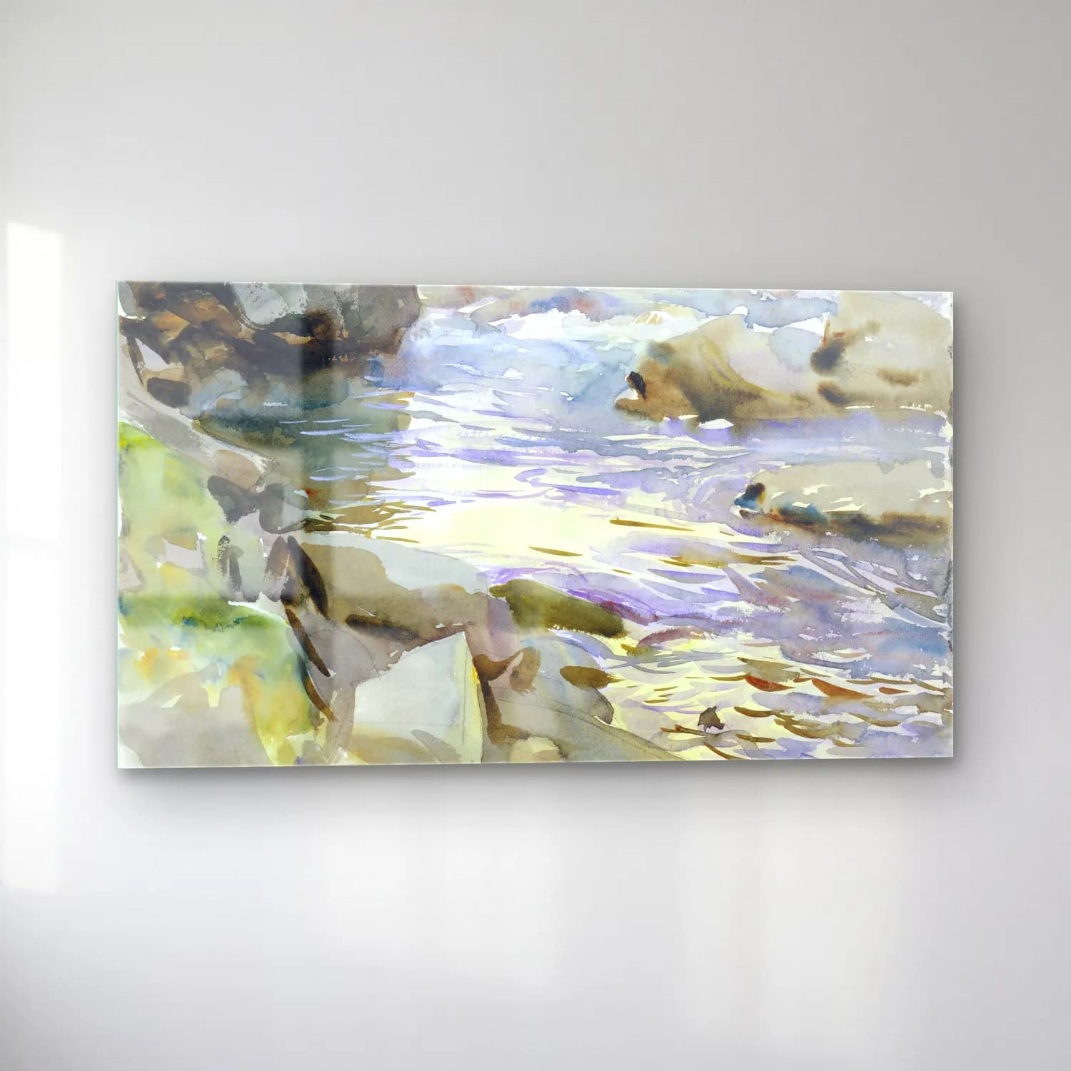 John Singer Sargent – Stream and Rocks cam tablo — sol açıdan görünüm