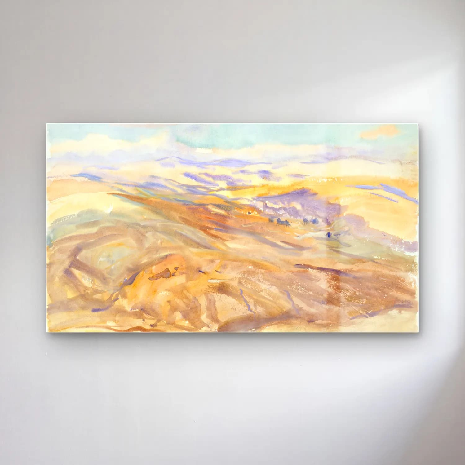 John Singer Sargent – Sunset cam tablo — John Singer Sargent – Sunset — suluboya çöl kumulları