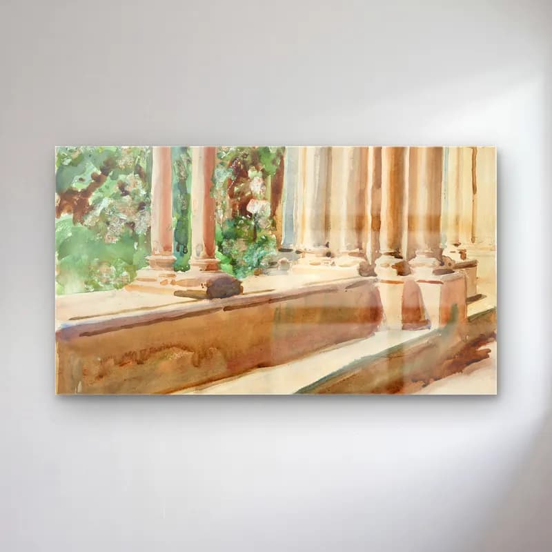 John Singer Sargent – Tarragona Terrace and Garden cam tablo — John Singer Sargent – Tarragona Terrace and Garden — suluboya roma