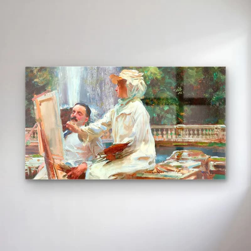 John Singer Sargent – The Fountain, Villa Torlonia, Frascati, Italy cam tablo — John Singer Sargent – The Fountain, Villa Torlonia, Frascati, Italy — empresyonist erkek portresi
