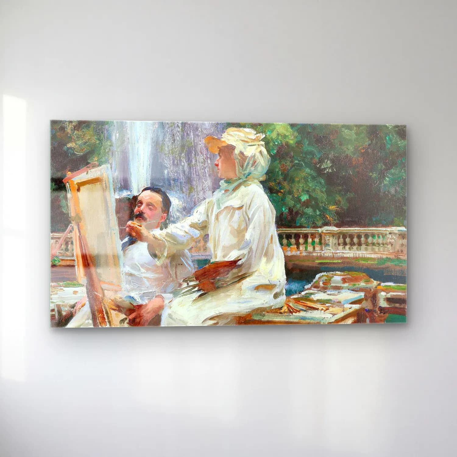 John Singer Sargent – The Fountain, Villa Torlonia, Frascati, Italy cam tablo — sol açıdan görünüm