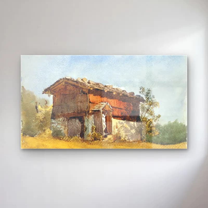 John Singer Sargent – Tyrolean Shrine cam tablo — John Singer Sargent – Tyrolean Shrine — suluboya kır evi