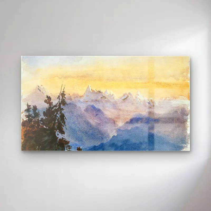 John Singer Sargent – View from Mount Pilatus cam tablo — John Singer Sargent – View from Mount Pilatus — suluboya dağ manzarası