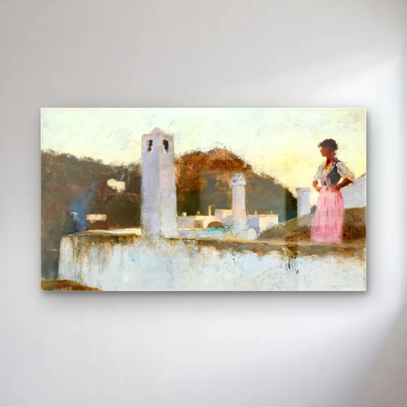 John Singer Sargent – View of Capri cam tablo — John Singer Sargent – View of Capri — empresyonist yunan adası