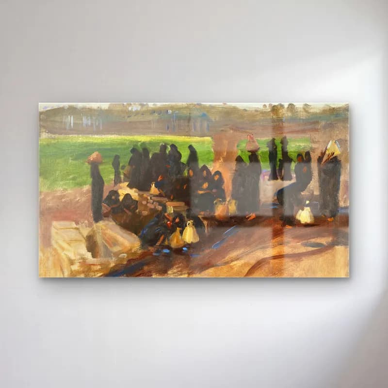 John Singer Sargent – Water Carriers on the Nile cam tablo — John Singer Sargent – Water Carriers on the Nile — empresyonist dini sahne