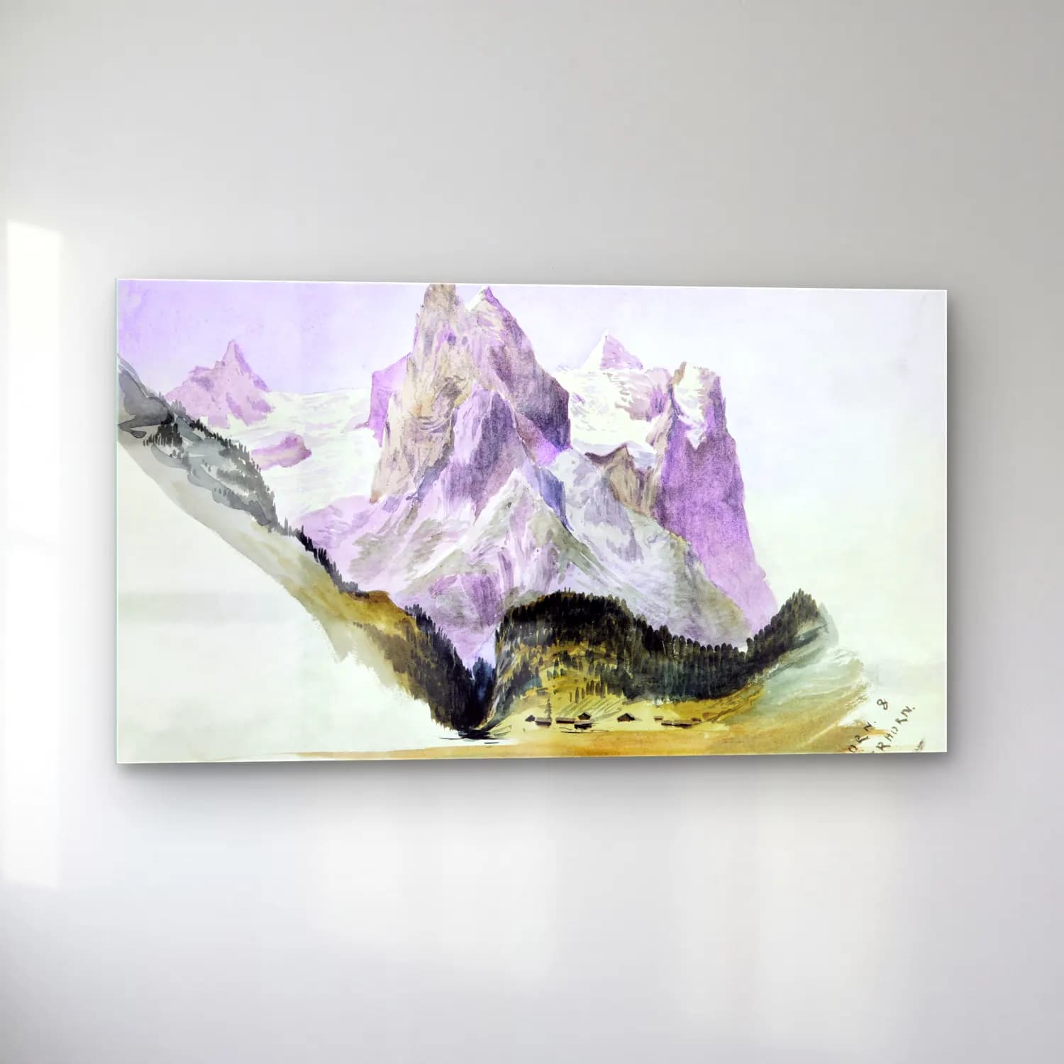 John Singer Sargent – Wellhorn and Wetterhorn from Brunig cam tablo — sol açıdan görünüm