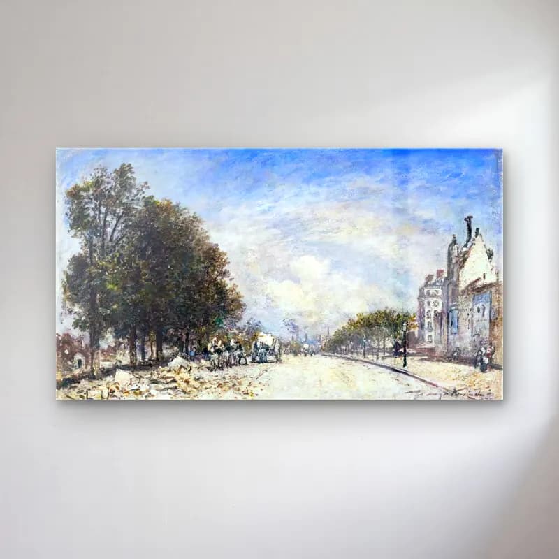 Johan Barthold Jongkind – Boulevard de Port-Royal in Paris cam tablo — Johan Barthold Jongkind – Boulevard de Port-Royal in Paris — empresyonist köy sokağı