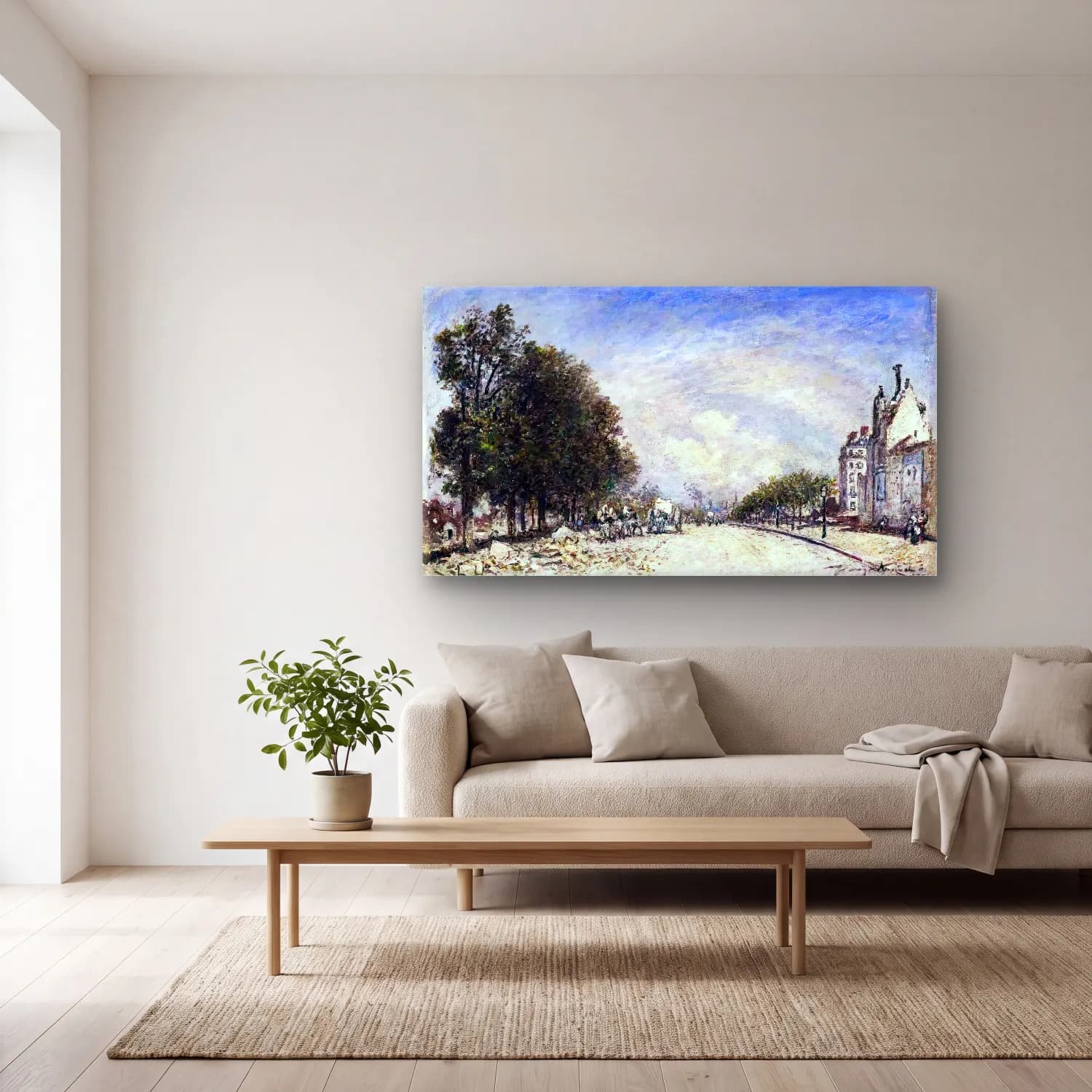 Johan Barthold Jongkind – Boulevard de Port-Royal in Paris cam tablo — açık renk salonda