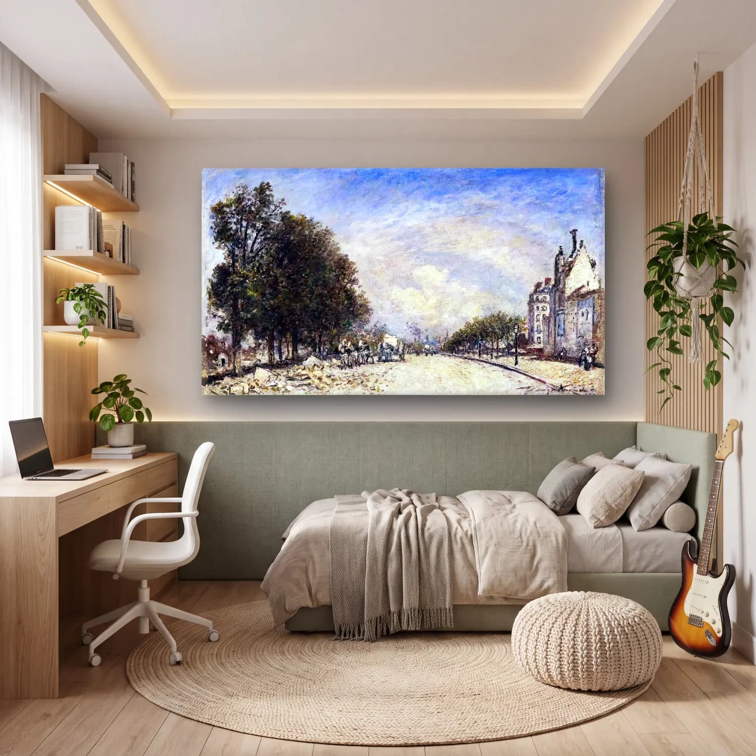 Johan Barthold Jongkind – Boulevard de Port-Royal in Paris cam tablo — genç odasında