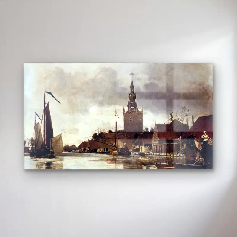 Johan Barthold Jongkind – View of Overschie cam tablo — Johan Barthold Jongkind – View of Overschie — yağlı boya katedral