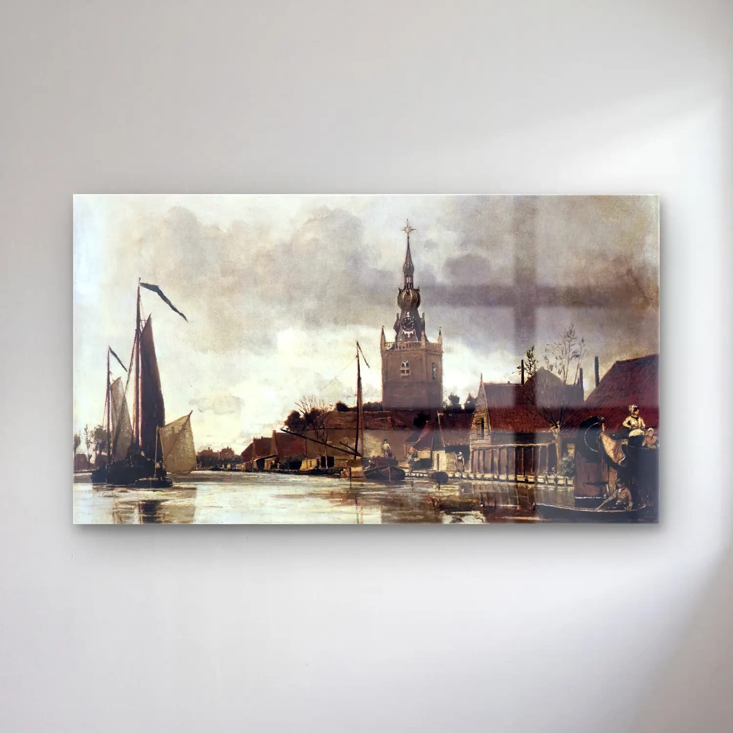 Johan Barthold Jongkind – View of Overschie cam tablo — Johan Barthold Jongkind – View of Overschie — yağlı boya katedral