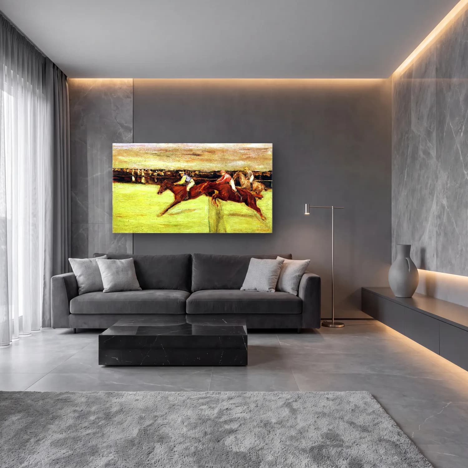 Max Liebermann – At the Races cam tablo — lüks salon duvarında