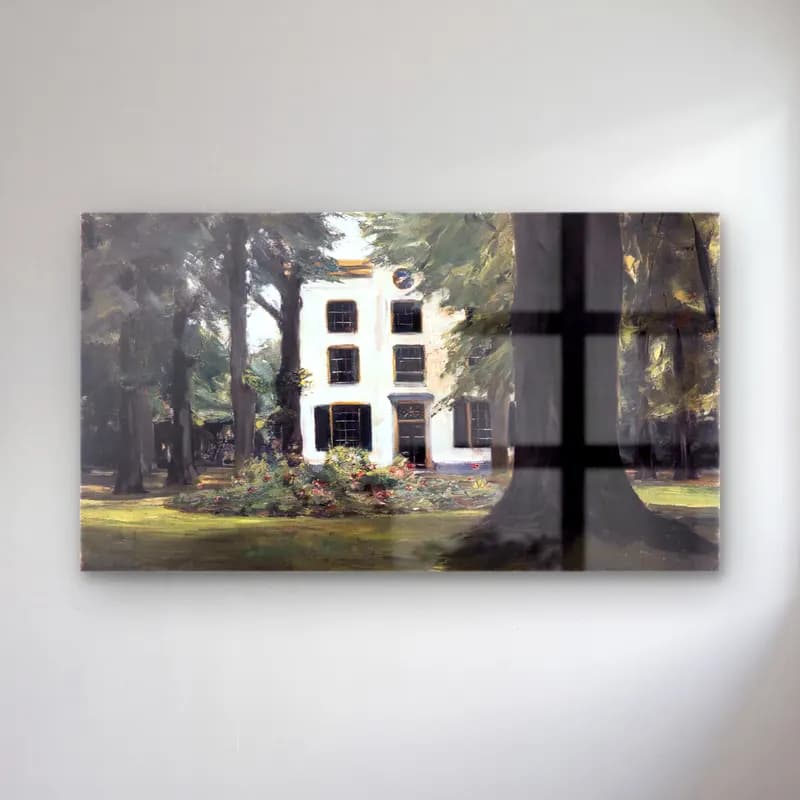 Max Liebermann – Country House at Hilversum cam tablo — Max Liebermann – Country House at Hilversum — yağlı boya kır evi