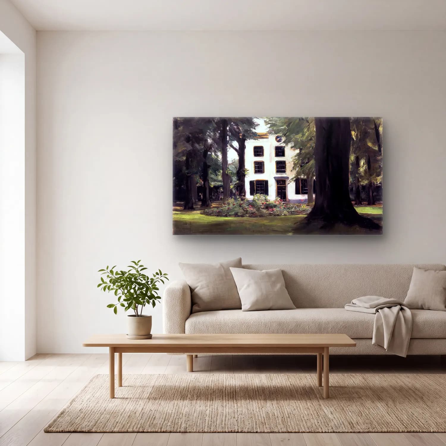 Max Liebermann – Country House at Hilversum cam tablo — açık renk salonda