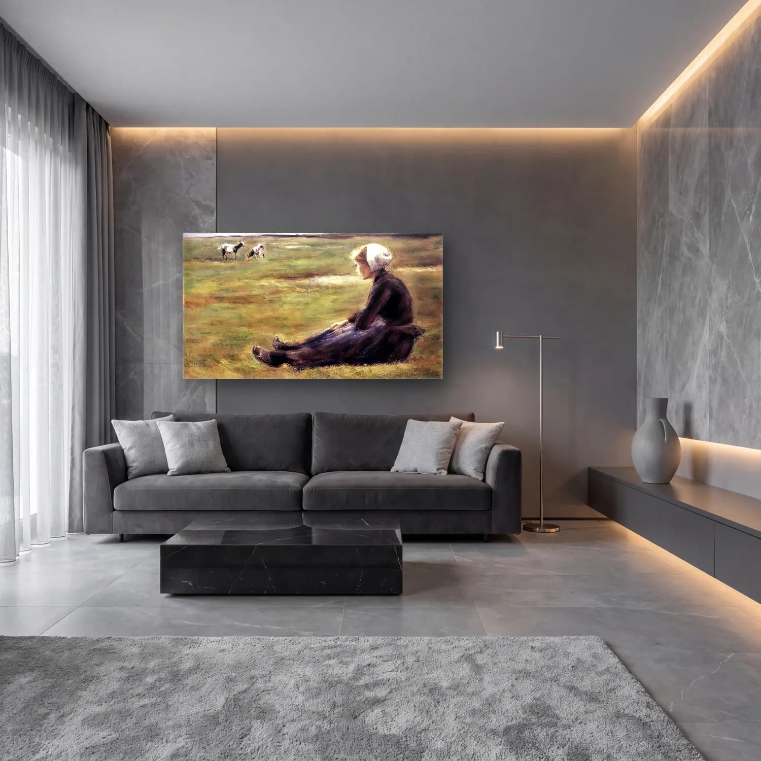 Max Liebermann – In the Field cam tablo — lüks salon duvarında