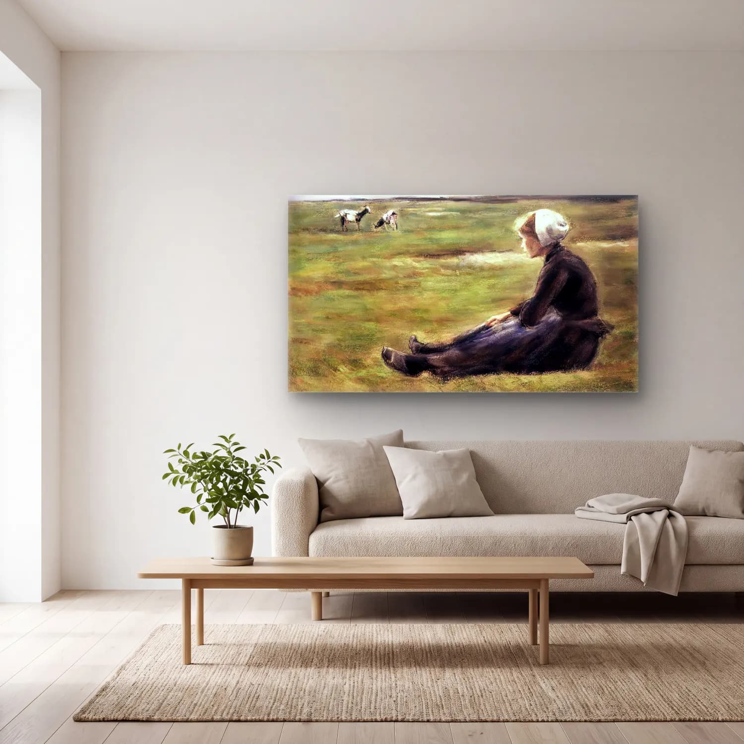 Max Liebermann – In the Field cam tablo — açık renk salonda