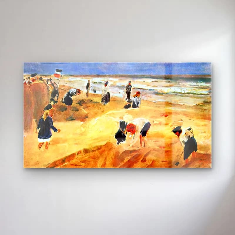 Max Liebermann – The Beach at Nordwijk cam tablo — Max Liebermann – The Beach at Nordwijk — empresyonist sahilde i̇nsanlar