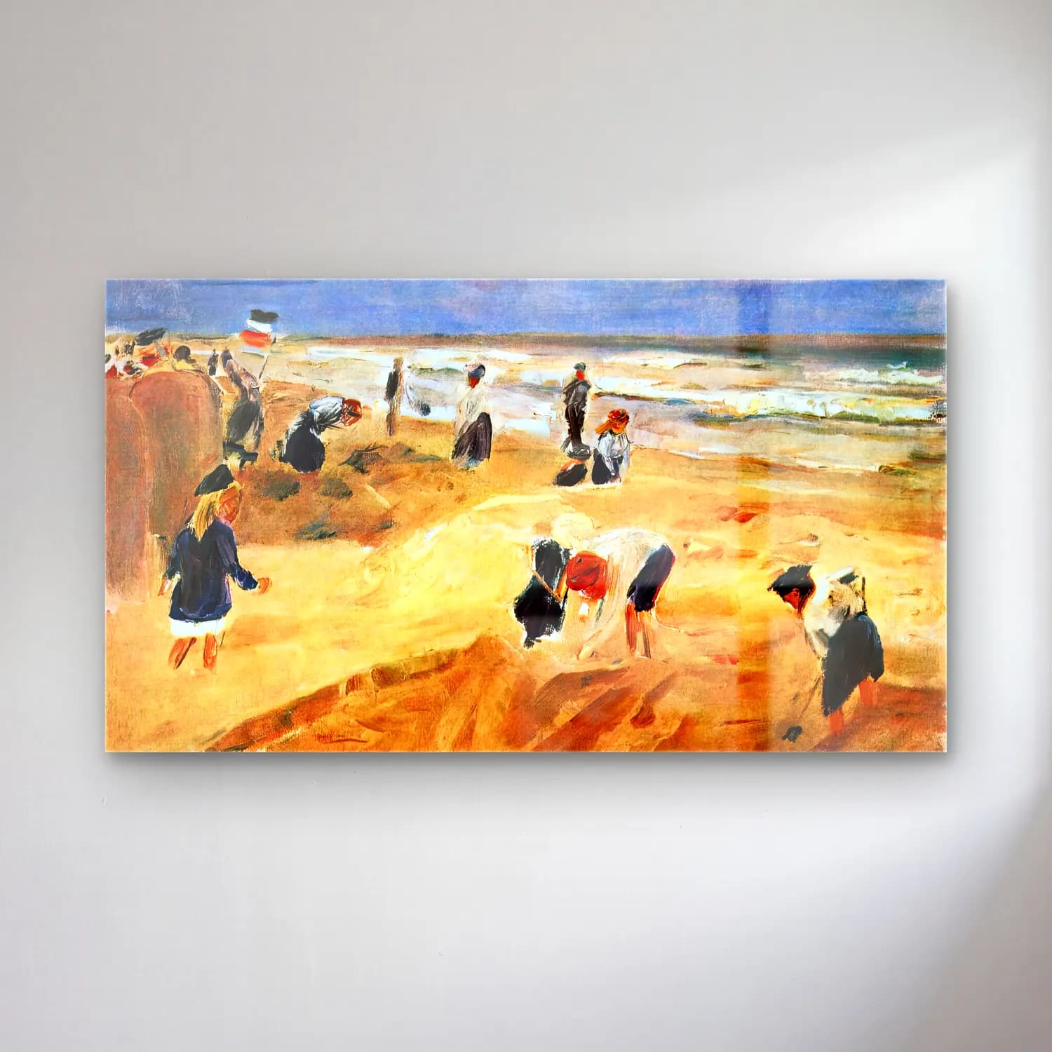 Max Liebermann – The Beach at Nordwijk cam tablo — Max Liebermann – The Beach at Nordwijk — empresyonist sahilde i̇nsanlar