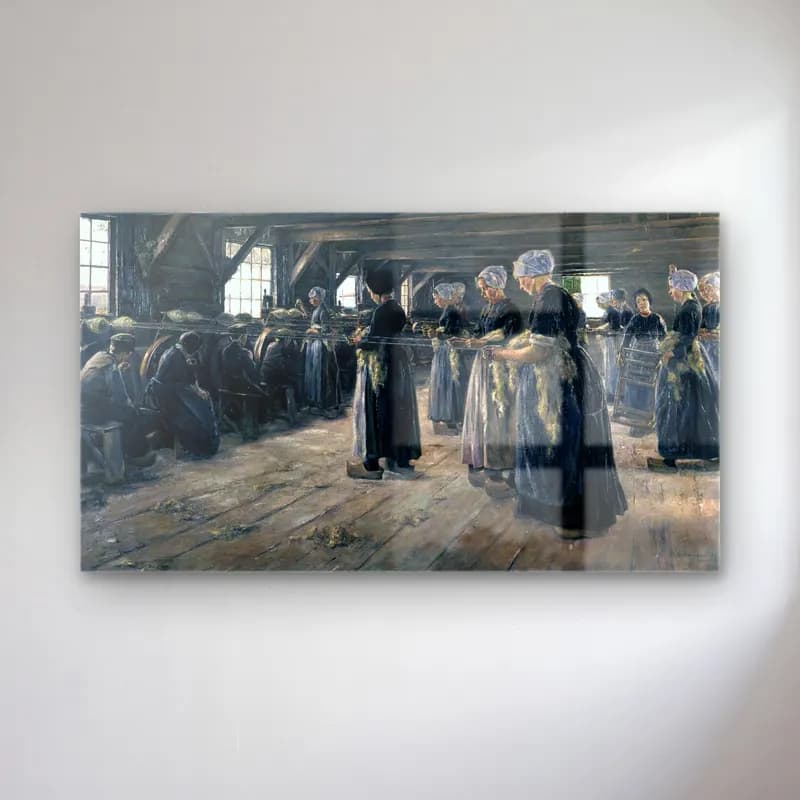 Max Liebermann – The Flax Barn at Laren cam tablo — Max Liebermann – The Flax Barn at Laren — yağlı boya dansçılar